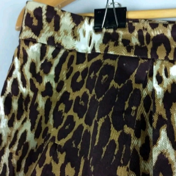 T Tahari pleated a-line leopard print skirt - Picture 3 of 8